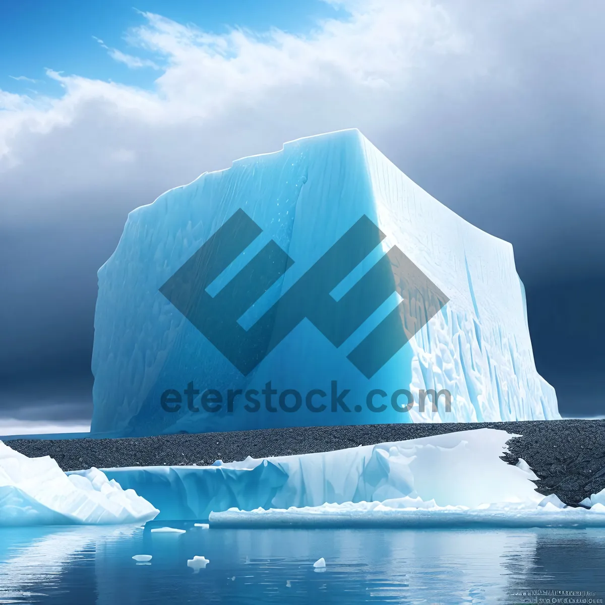 Picture of Majestic Arctic Glacier amidst Serene Waters