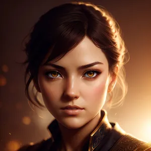 Sultry brunette model with captivating eyes