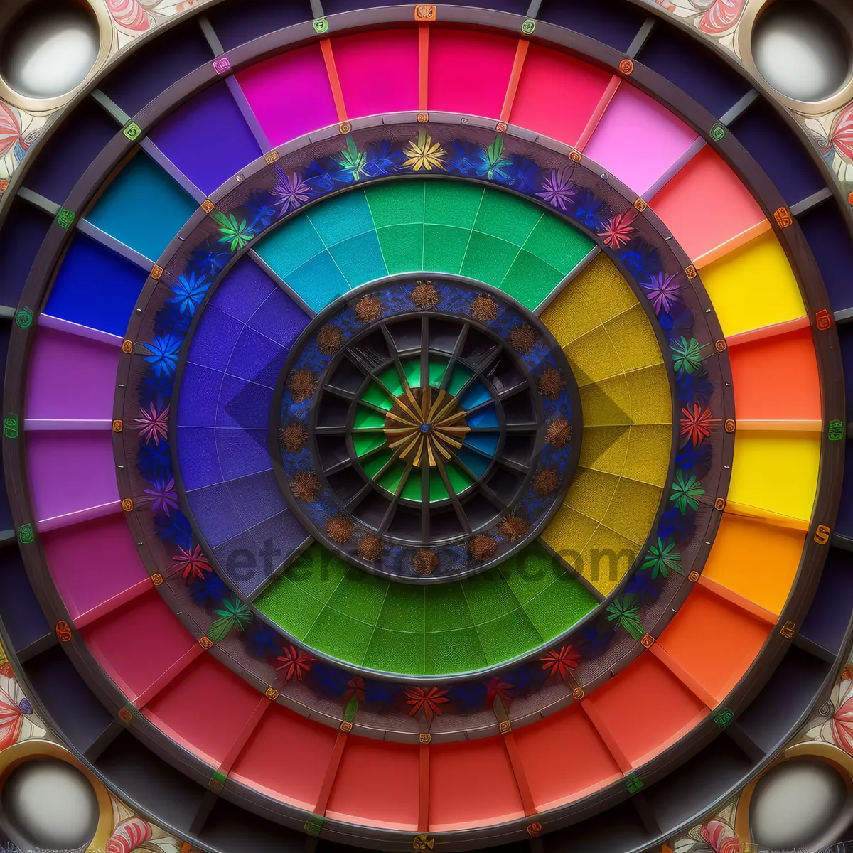 Picture of Colorful Digital Roulette Wheel Mosaic Art Design