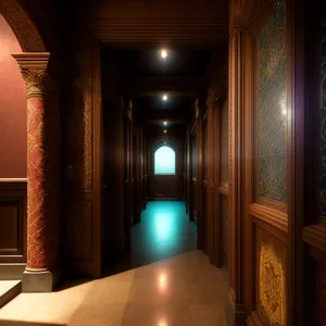 Antique Hallway with Ornate Sconce Lighting