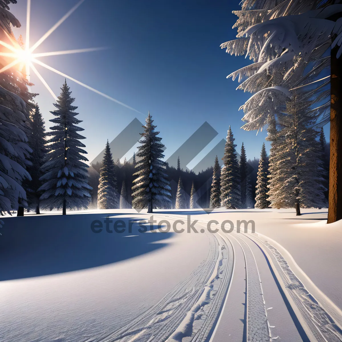 Picture of Winter Wonderland: Snowy Mountain Landscape