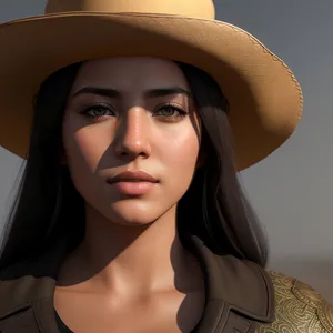 Stylish Cowboy Hat Fashion Portrait