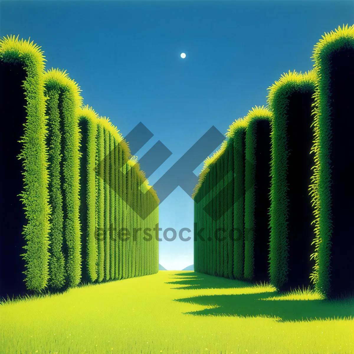 Picture of Idyllic rural landscape with cactus in meadow"
or
"Sunny countryside scene with cactus in grassy field