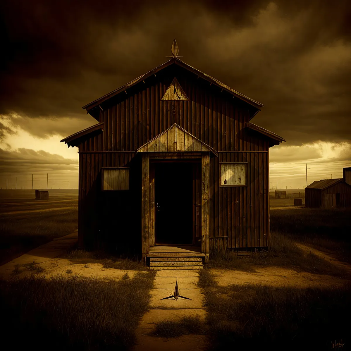 Picture of Rustic Abandoned Skyward Wooden Shed