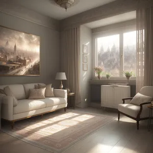 Modern Living Room with Comfortable Sofa and Stylish Furnishings