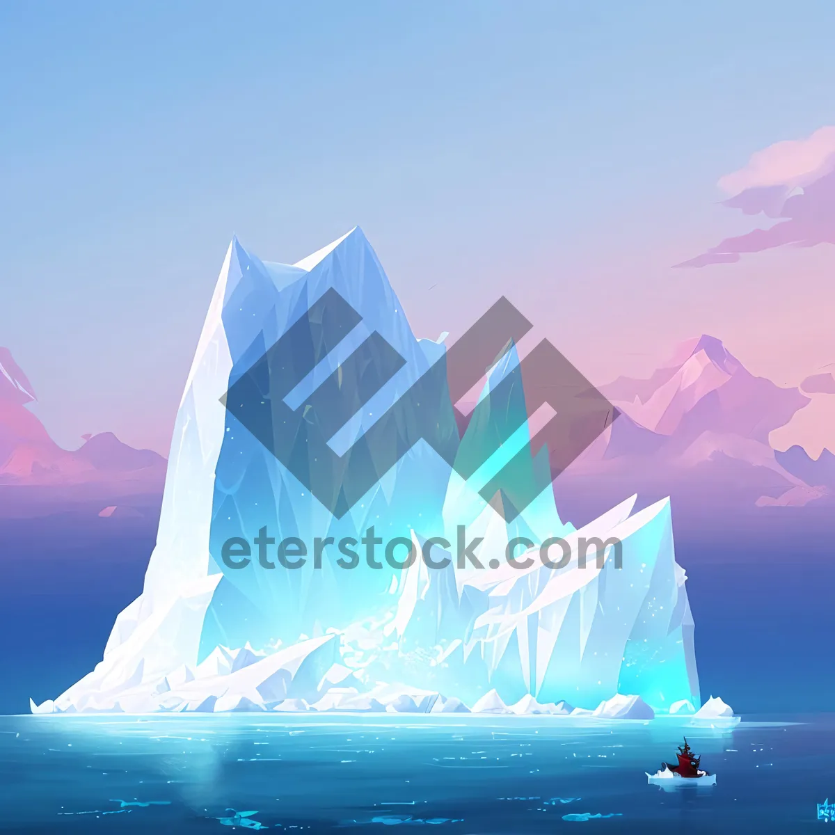 Picture of Arctic Glacier under Sunny Sky