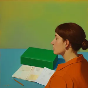 Smiling Businesswoman with Laptop, Radiating Happiness