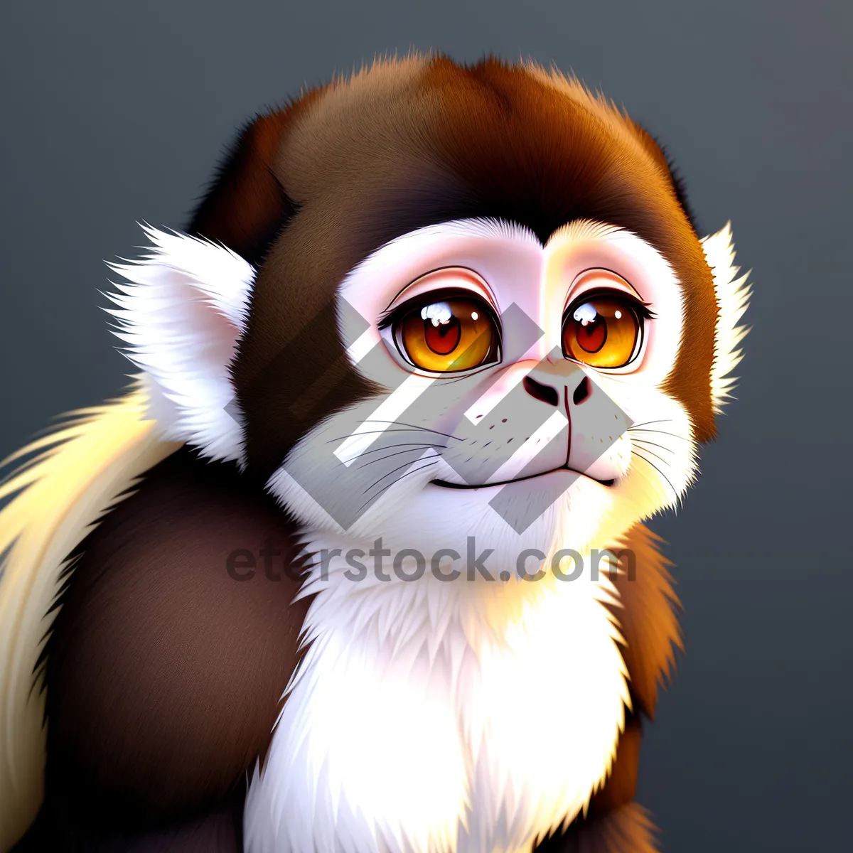 Picture of Adorable Cartoon Face Doll with Fun Mask