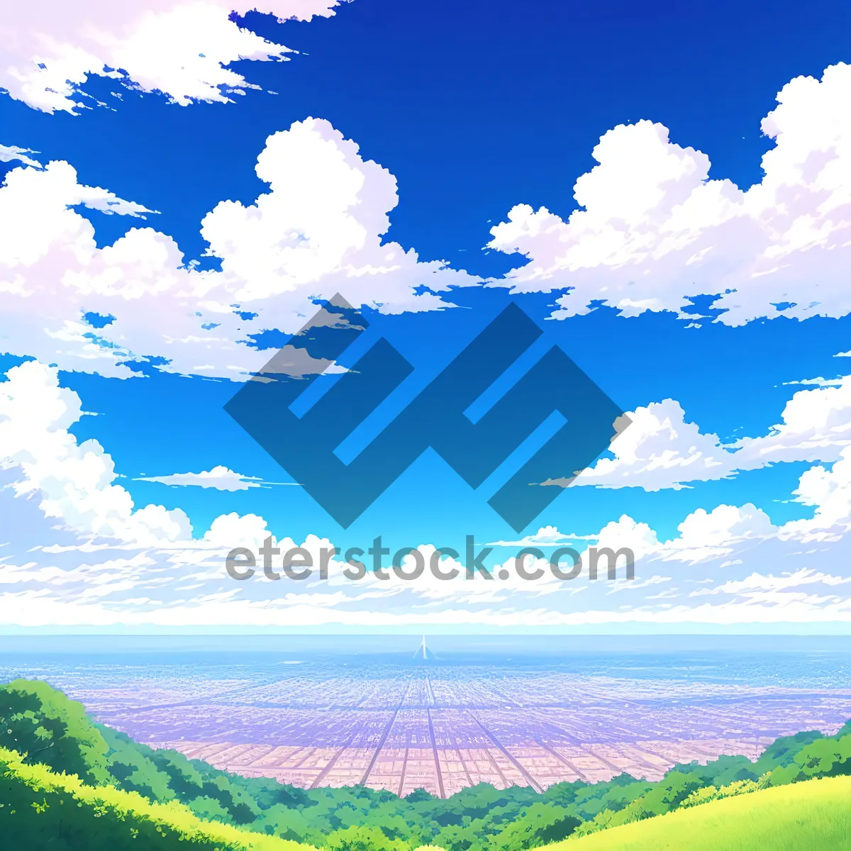 Picture of Serene Summer Sky Over Rural Meadow