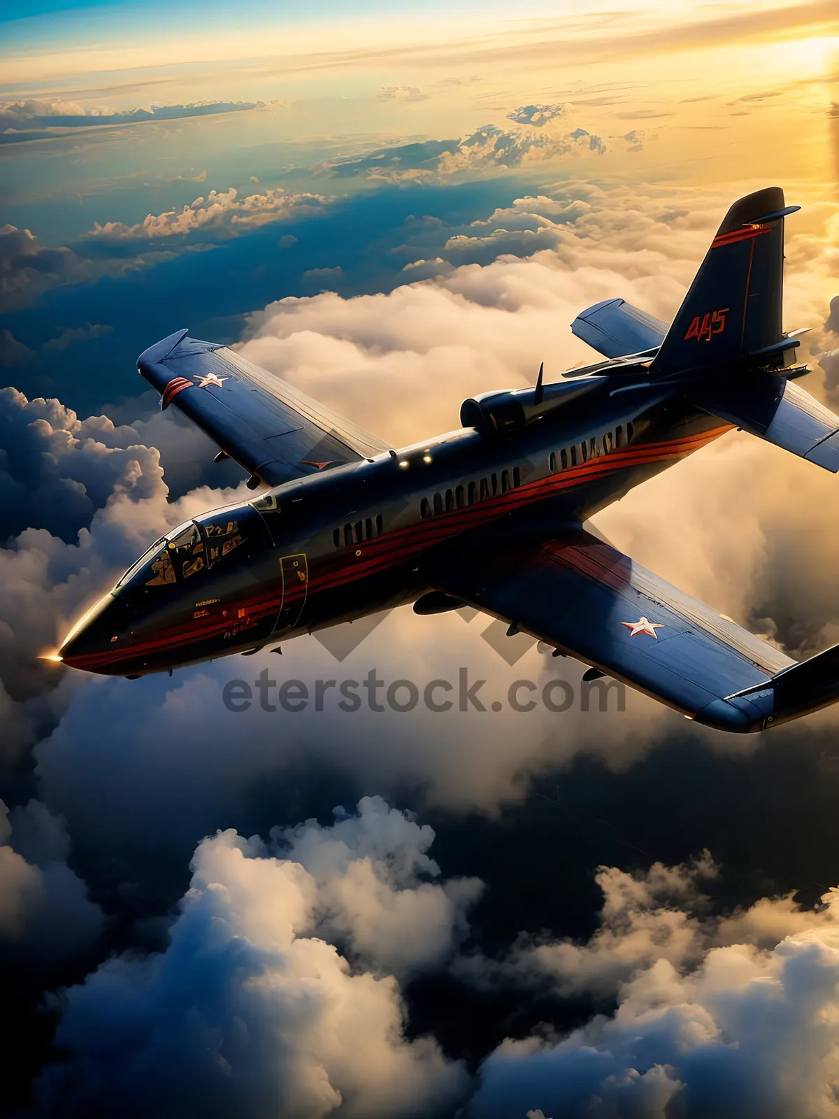 Picture of Speedy Sky Travel: High-Flying Aircraft in Motion