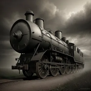 Vintage Steam Train on Railway Tracks