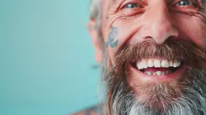 Closeup portrait of an attractive smiling man