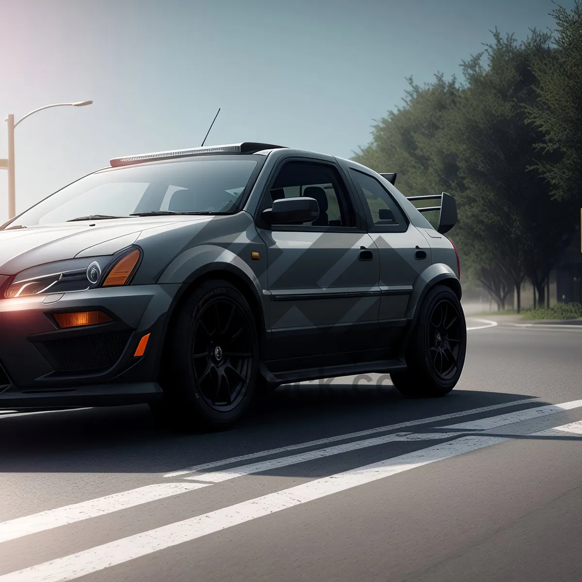 Picture of Speedy Luxury Sedan on Road