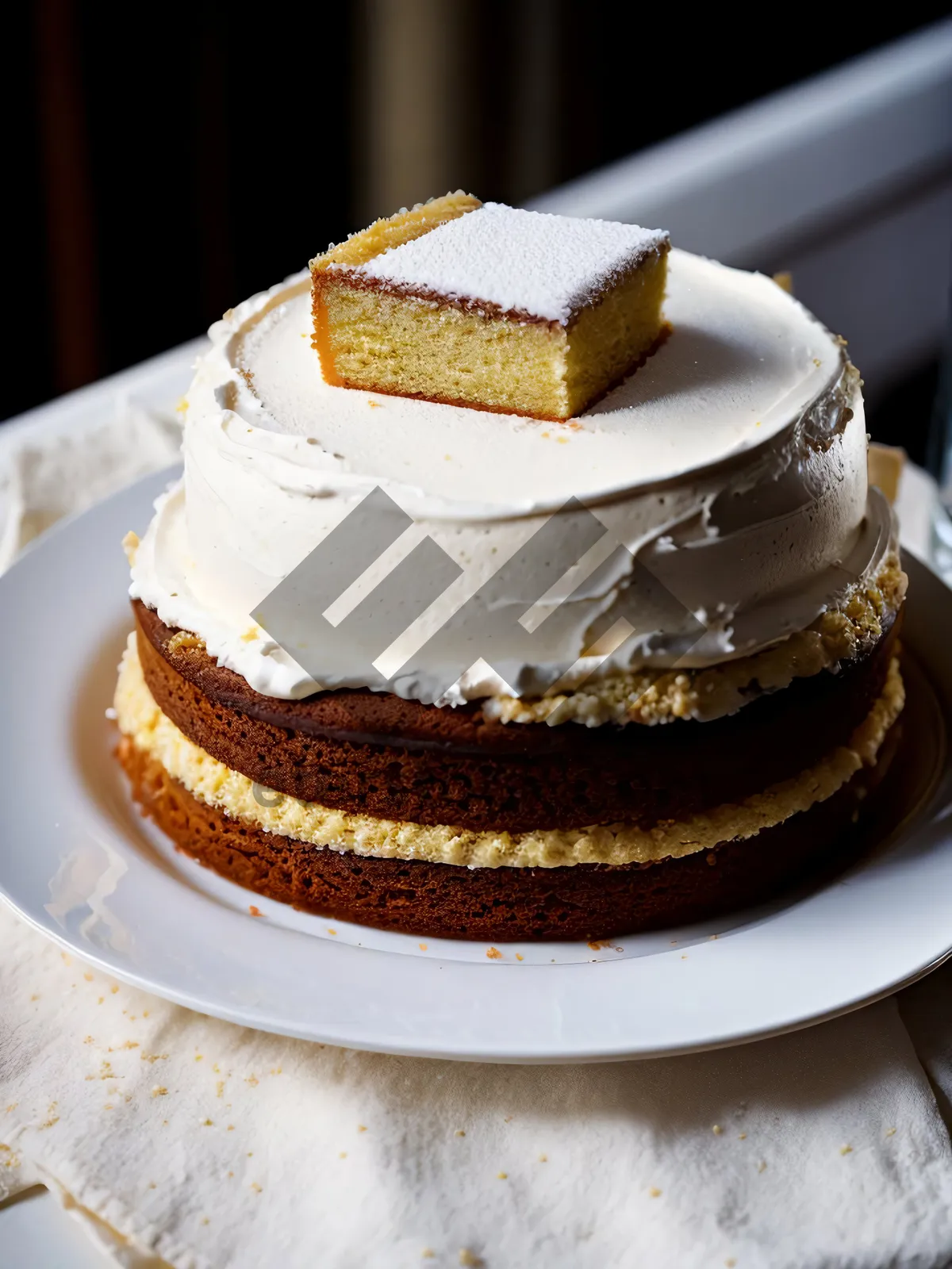 Picture of Delicious Slice of Fresh Fruit Cream Cake