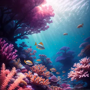 Sunlit Coral Reef: Vibrant Marine Life Beneath the Surface