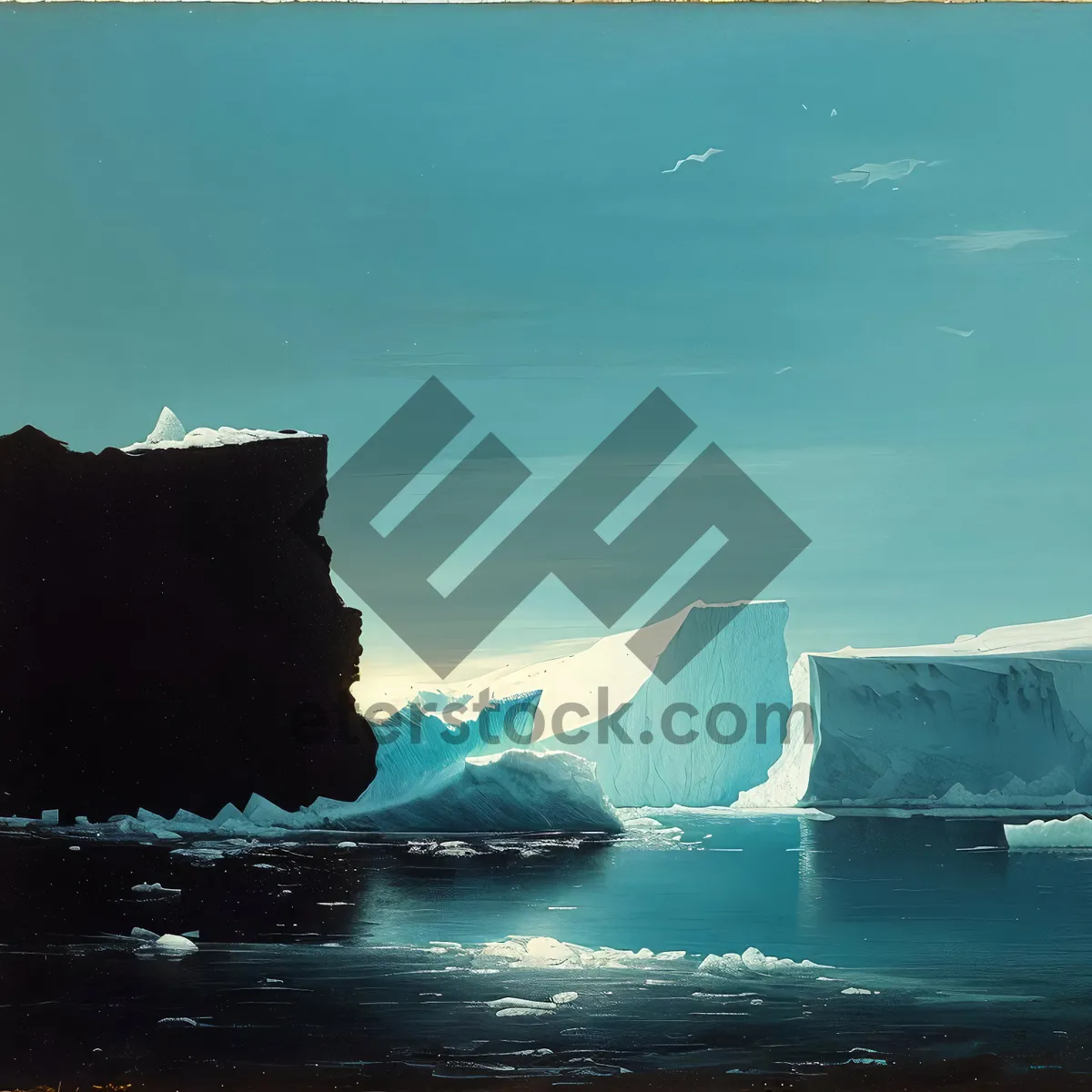 Picture of Serene Seascape: Majestic Mountains, Pristine Waters