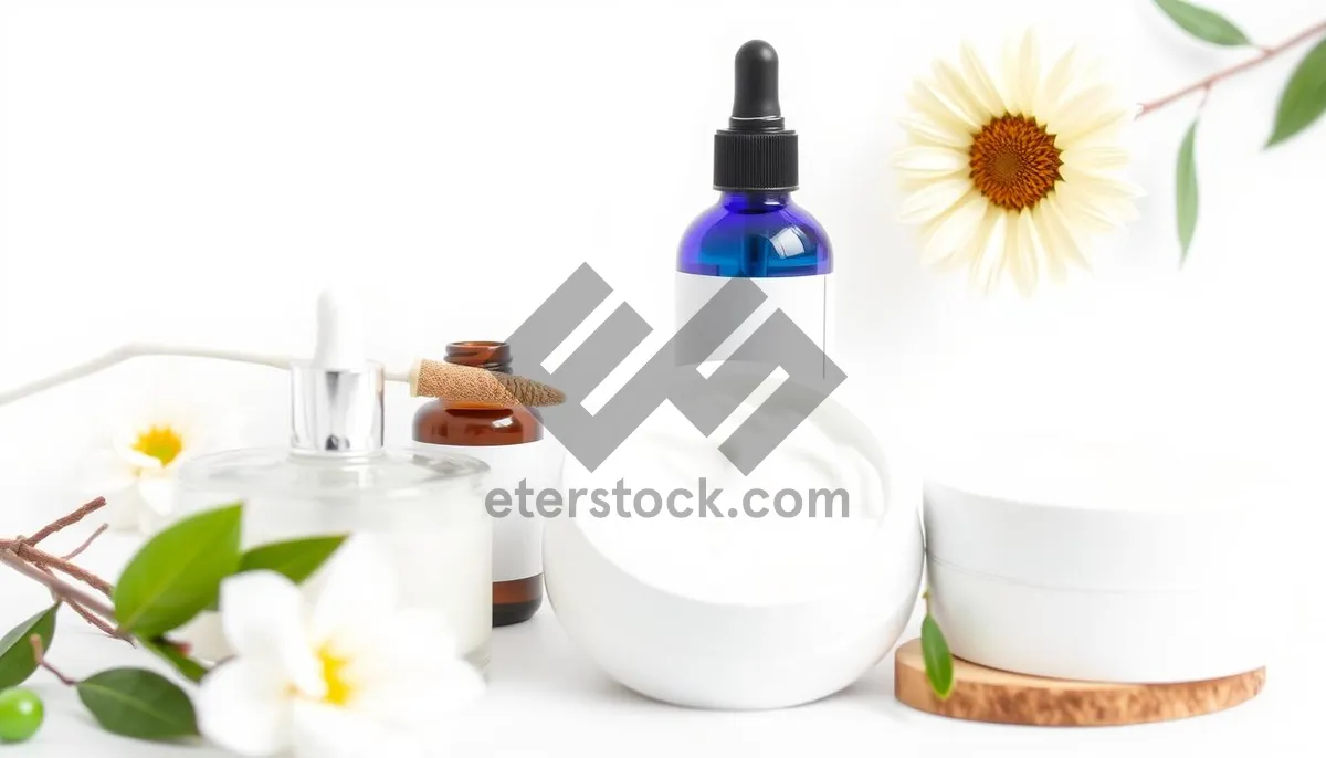 Picture of spa relaxation therapy bottle with healthy flower aromatherapy