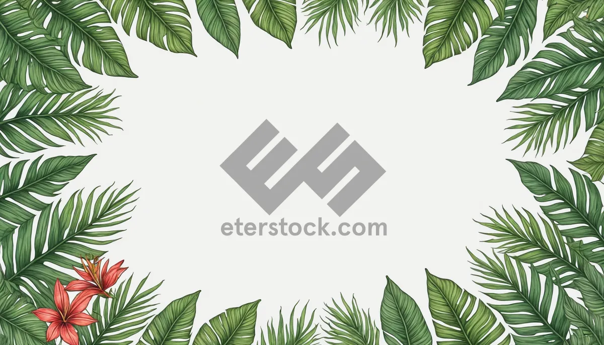 Picture of Summer foliage border art for holiday season decoration