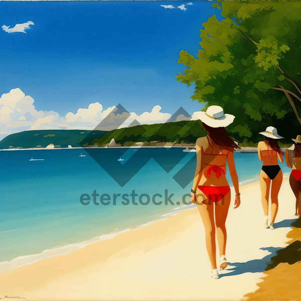 Picture of Exotic Summer Paradise: Turquoise Waves and Relaxation