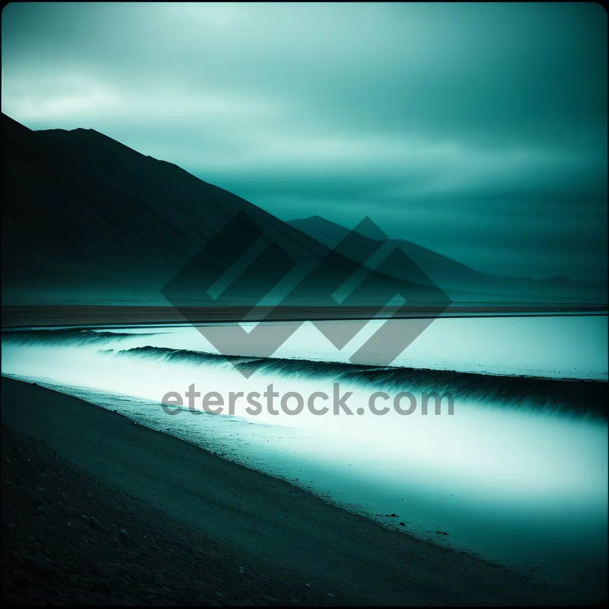 Picture of The Serene Horizon: Sunset Sky Over Sandy Seas