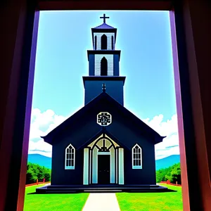 Stunning Cathedral Bell Tower against Idyllic Skyline