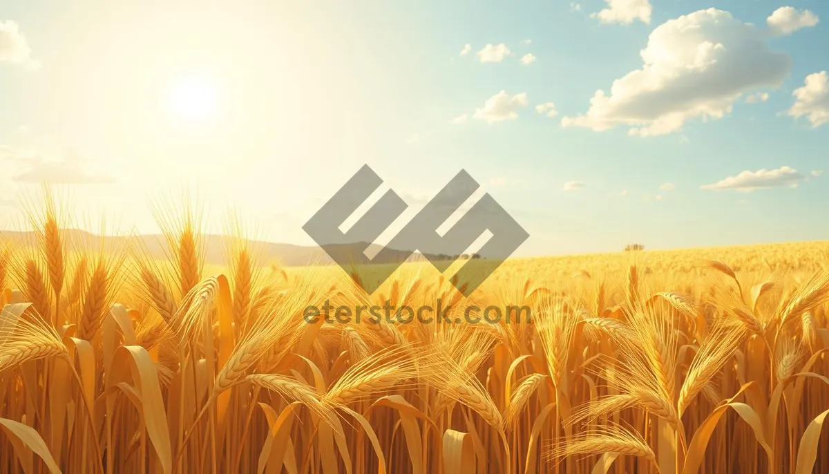 Picture of Golden wheat field at sunset