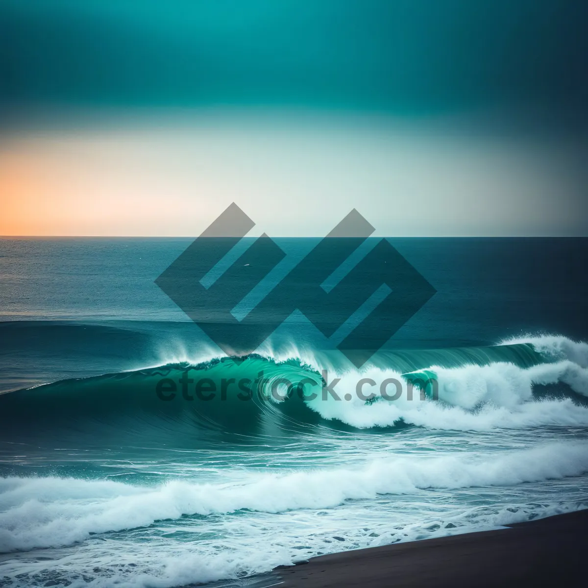 Picture of Serene Coastal Waves at Sunset