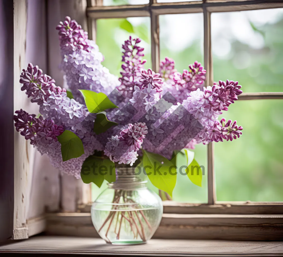 Picture of Romantic rose bouquet in decorative vase for wedding