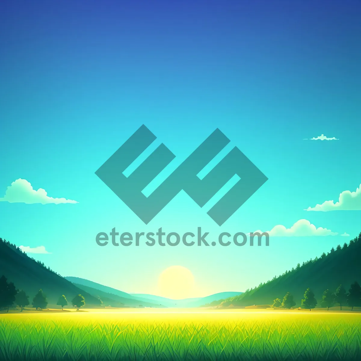 Picture of Vibrant Summer Horizon Over Rural Meadow