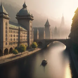 Iconic riverside palace overlooking city's historic skyline