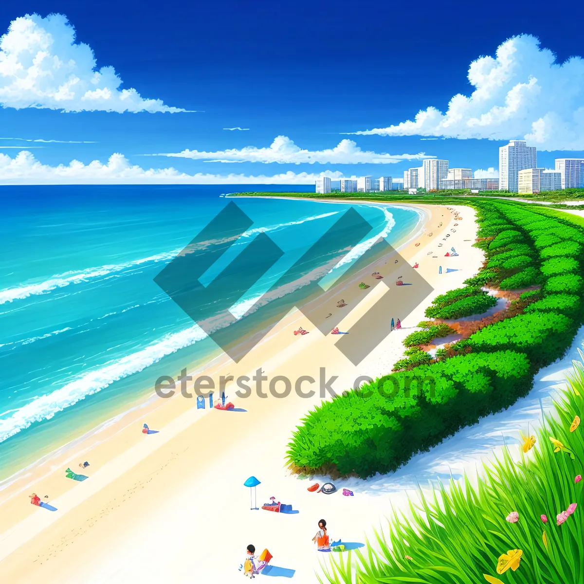 Picture of Turquoise Waters, Serene Beach Paradise