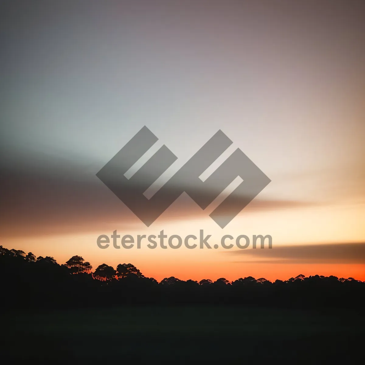 Picture of Golden Horizon: Majestic Sunset Amongst Mountain Silhouette