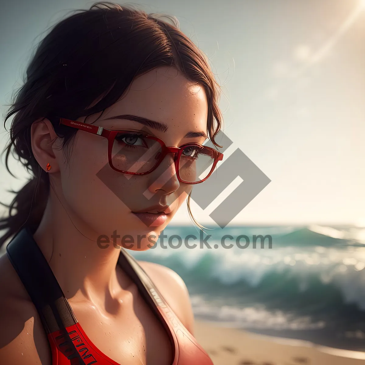 Picture of Stylish Sunglass Portrait of Attractive Model