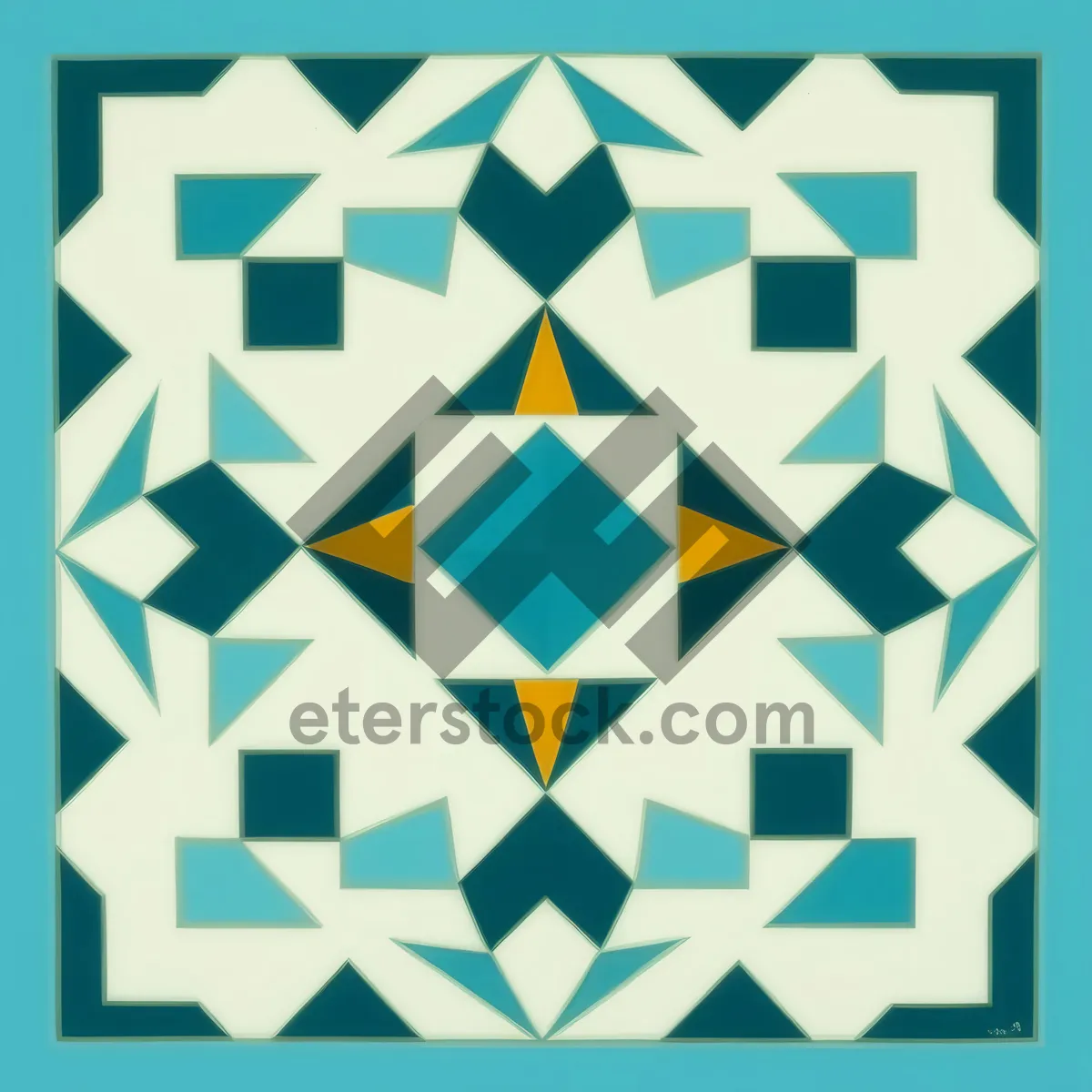 Picture of Geometric Tile Mosaic: Retro Vintage Decoration