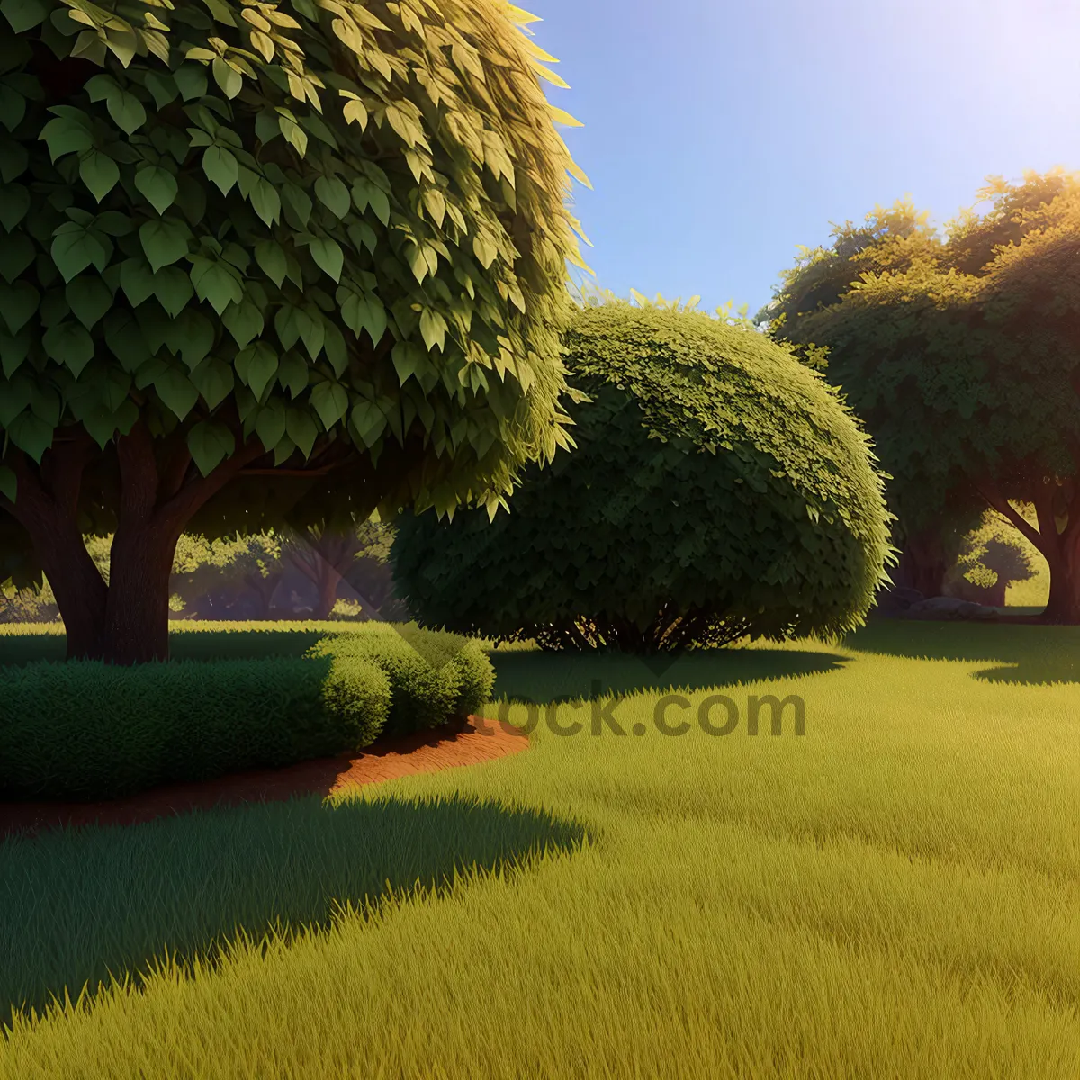 Picture of Harvested Wheat Bales Under Sunny Sky