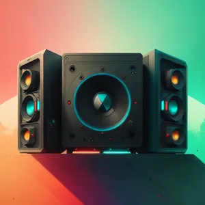 Modern black stereo speaker for party entertainment.