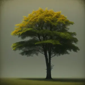 Sun-kissed Bonsai amidst Serene Summer Landscape