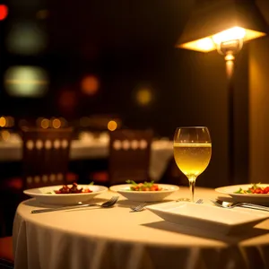 Elegant Wineglass on Restaurant Table