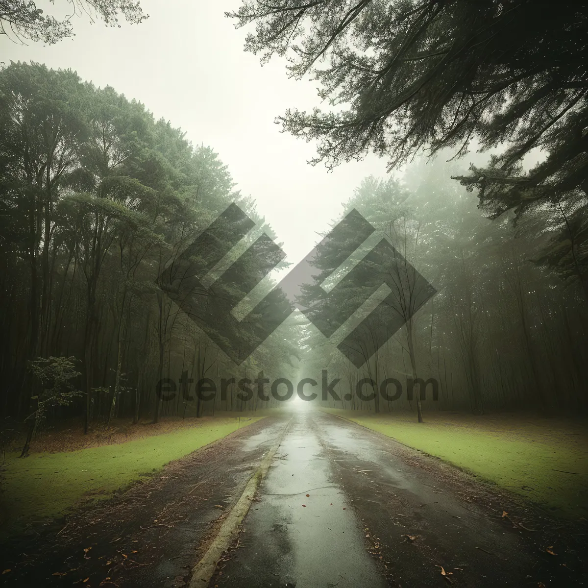 Picture of Dynamic Skyline: Tranquil Road through luscious Landscape