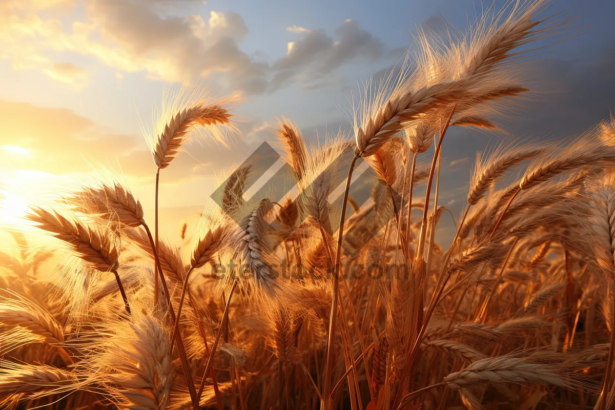 Picture of Golden Wheat Field at Sunset