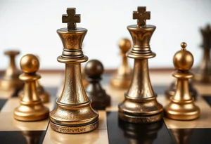 Strategic battle on wooden chessboard - Game of Kings