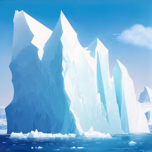 Majestic Arctic Glacier Reflects in Crystal Clear Ocean