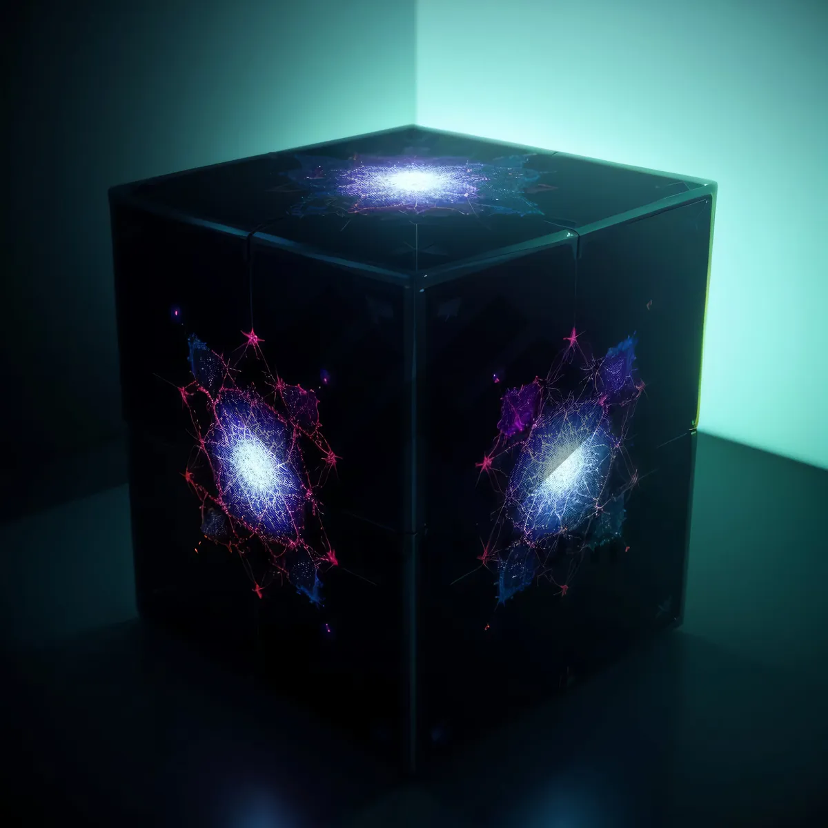 Picture of Glass projector icon design with black gem shape.