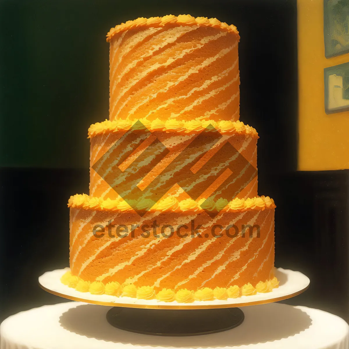 Picture of Refreshing citrus fruit cone with pastry and sugar slice