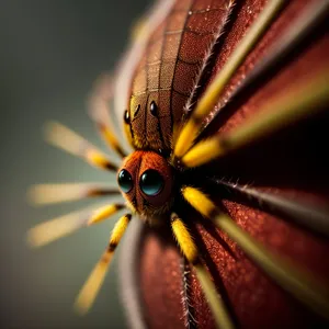 Spoke-winged lacewing on a close-up flight.