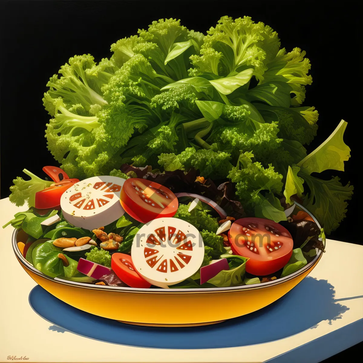 Picture of Delicious Vegetable Salad Plate with Fresh Ingredients