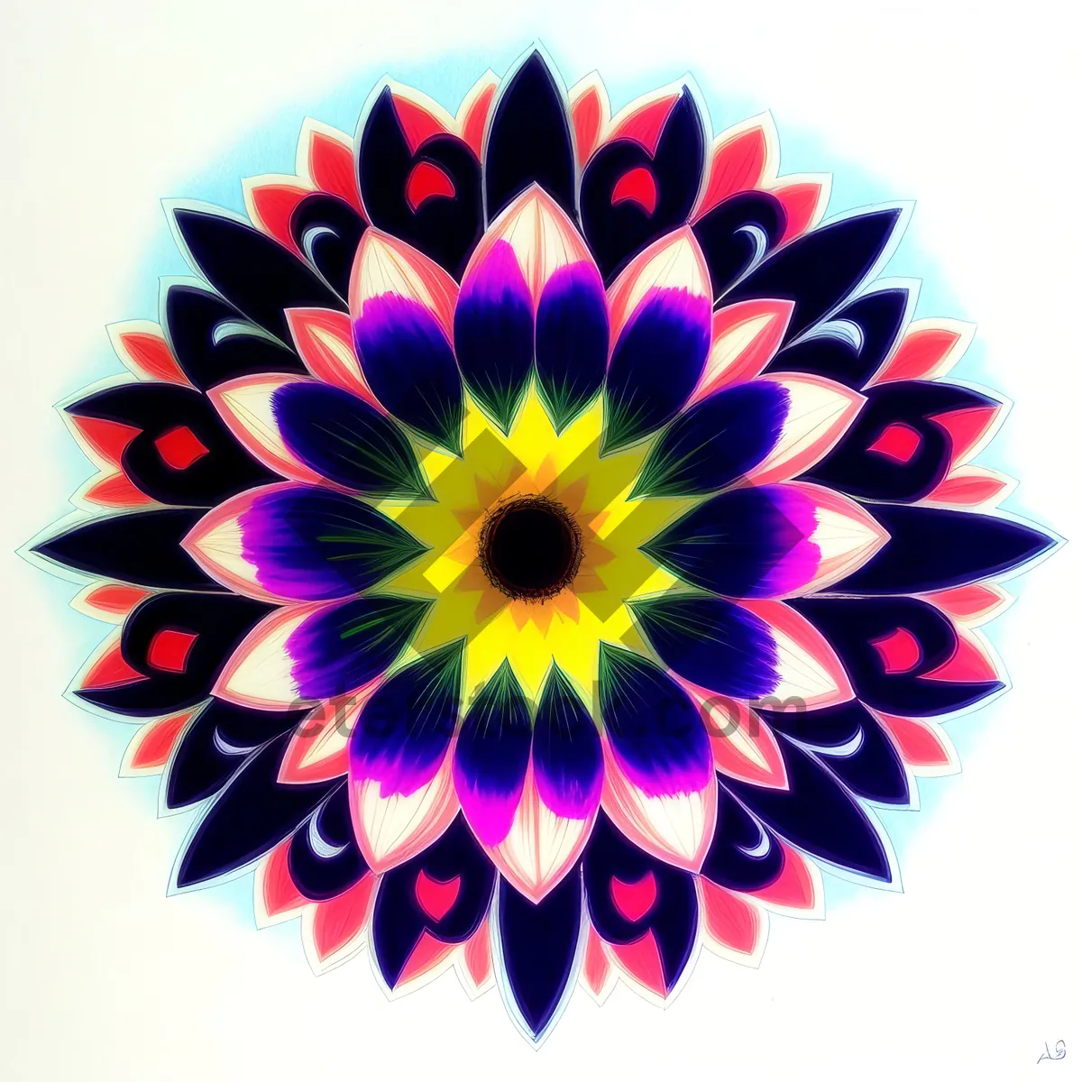 Picture of Bright Blooming Lotus Flower in Colorful Garden