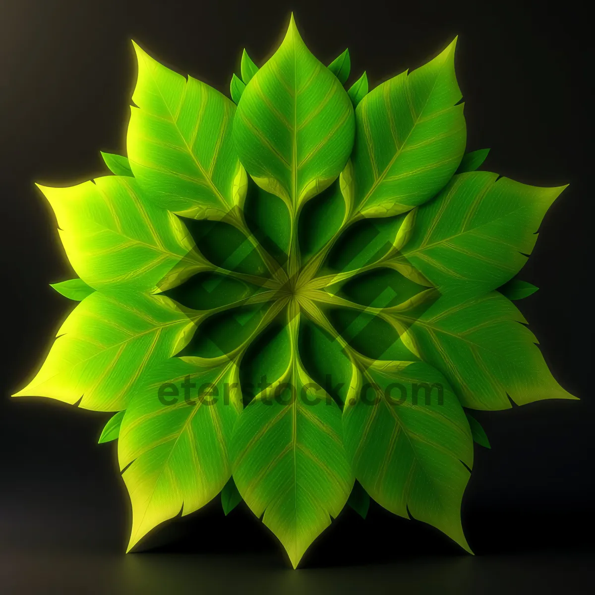 Picture of Vibrant Lotus Graphic: Artful Leaf Pattern with Curved Texture