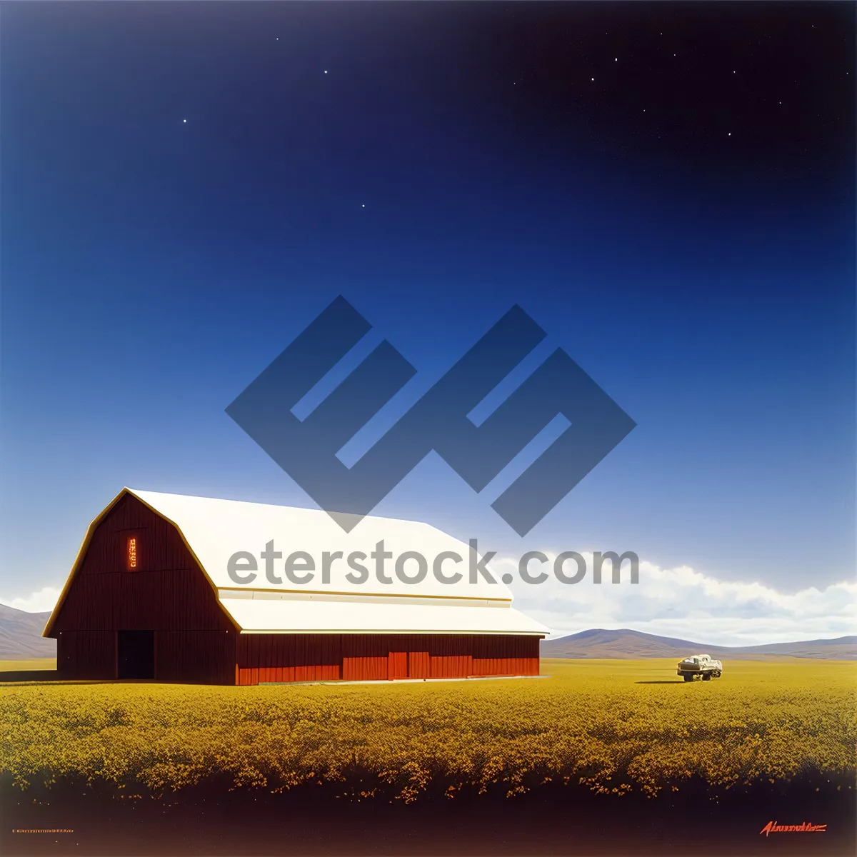 Picture of Rural Sunrise Over Green Pasture