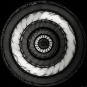 Spiraling Fractal Design: Abstract Black & White Graphic